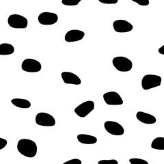 Oval Blob. Vector Round. Cheetah Paint Dirt. White Animal Grunge. Black Oval Dot. Dalmatian Polka Texture Polkadot Row Pattern. Isolated Fur Cheetah Blotter. Seamless Ink Monochrome. Vector Polka.