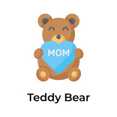 A teddy bear holding heart showing concept icon of mothers day celebration