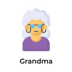 Grama avatar vector design, ready for premium use