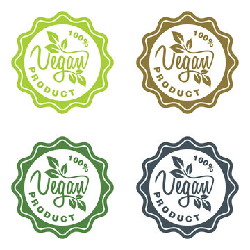 Vegan Vector Lettering Stamp Illustration badge
