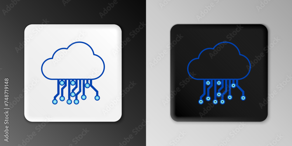 Poster line internet of things icon isolated on grey background. cloud computing design concept. digital ne
