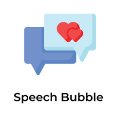 Speech bubble having heart denoting flat concept icon of mothers day conversation