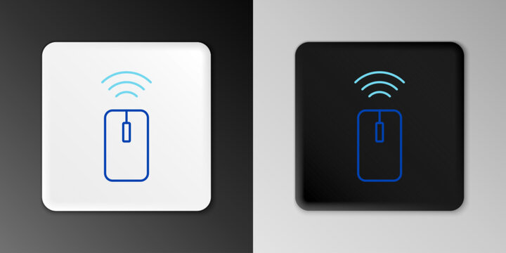 Line Wireless computer mouse system icon isolated on grey background. Internet of things concept with wireless connection. Colorful outline concept. Vector