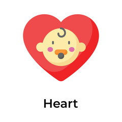 Newborn baby inside love showing concept icon of mom love