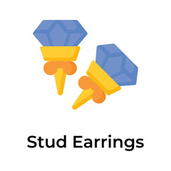 A piece of jewelry worn on the edge of the ear, icon of stud earrings in modern style