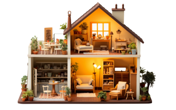 Tiny Treasures Exquisite Dollhouse Furniture on white background