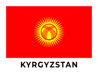 New national flag of Kyrgyzstan vector illustration with official color