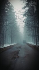 Obraz premium fog in the forest