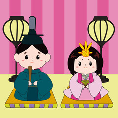 お内裏様とお雛様（背景レイヤー分け）