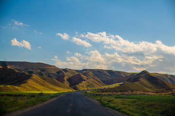 Open Road Through Rolling Hills of West Azerbaijan Province, Iran