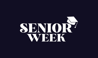 Senior Week Text With Colorful Background illustration Design
