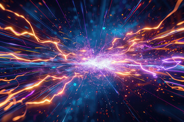 Abstract zap explosion dash line lightning bolt background pattern design. - obrazy, fototapety, plakaty