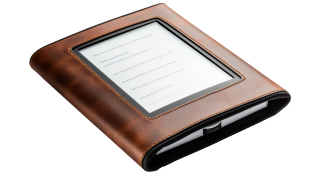 Stylish Compact E-Reader for Easy Reading Anywhere on white background