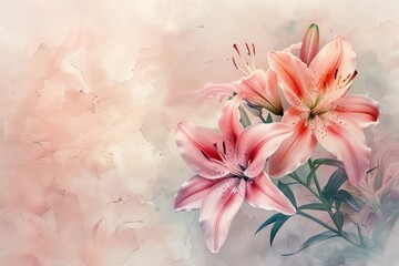 Watercolor Lilies Mother's Day Card Design