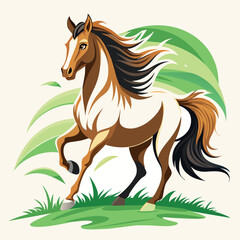 Obraz na płótnie Canvas elegant wild horse vector illustration 