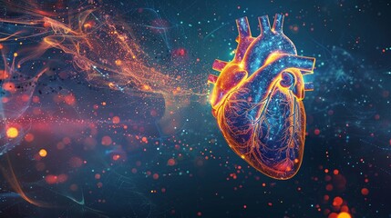 heartbeat of life: glowing pulse concept within human heart, symbolizing vitality and health