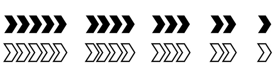 Arrow icon. Set black arrows symbols. Blend effect. Vector isolated on white background