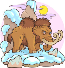 cute prehistoric mammoth, illustration design - 748728111