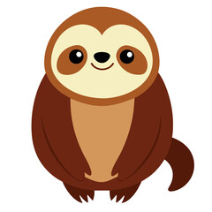cute cartoon sloth vector illustration 