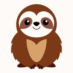 cute cartoon sloth vector illustration 