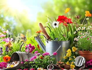 Watering can as a useful gardening tool they nurture the plants in pots helping them grow and thrive in the nurturing embrace of nature