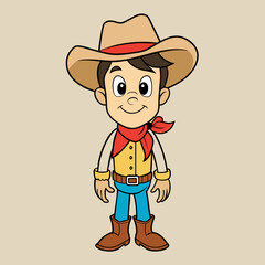 cute cowboy vector illustration  