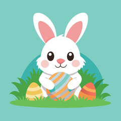  cute Easter bunny vector illustration 