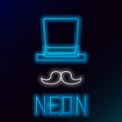 Glowing neon line Magician icon isolated on black background. Colorful outline concept. Vector