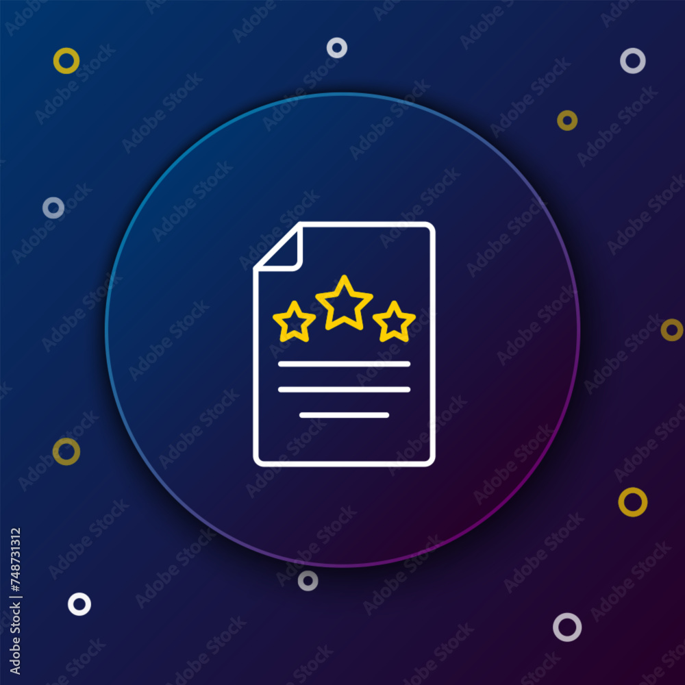 Sticker Line Declaration of independence icon isolated on blue background. Colorful outline concept. Vector