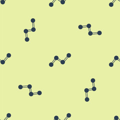 Blue Graph, schedule, chart, diagram, infographic, pie graph icon isolated seamless pattern on yellow background. Vector