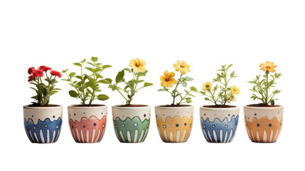Creative Paint-Your-Own Plant Pots Collection on white background