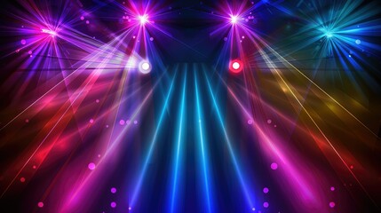 Fototapeta premium Colorful laserlights on black background.