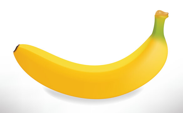 Banana. Fresh fruit, sweet fruit 3d realistic vector icon.