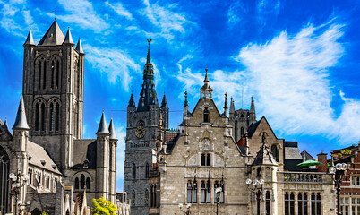 Fototapeta premium Architecture of the old town of Ghent, Belgium