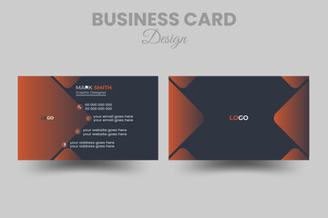 Double-sided creative business card template. landscape orientation. vertical layout. Vector illustration.