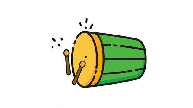 Islamic Bedug Cute Icon Symbol Cartoon Animated Design for Ramadan Kareem Iftar Fasting Eid