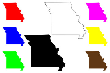 State of Missouri (United States of America, USA or U.S.A.) silhouette and outline map