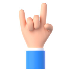 Rock N Roll Hand Gesture 3D Illustration