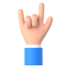 Rock Hand Gesture 3D Illustration