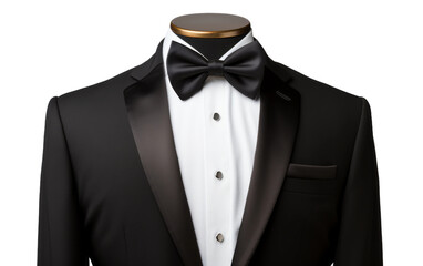 Sleek Black Tuxedo for Sophisticated Style on transparent background