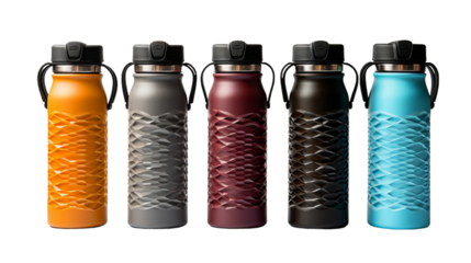 Sleek and Durable Fitness Water Bottle on transparent background