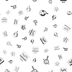 Set Search data analysis, Stocks market growth graphs and on seamless pattern. Vector