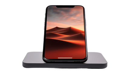 Sleek and Modern Smartphone with Edge-to-Edge Display on transparent background