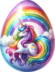 Unicorn Rainbow, Easter Eggs Clipart, Painted Easter Egg, Easter Eggs Png, Watercolor Clipart, Happy Easter