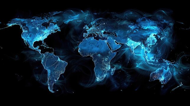 Blue wold map