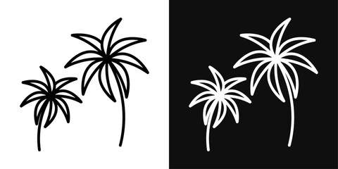 Fototapeta na wymiar Palm Tree Icon Set. Vector Illustration