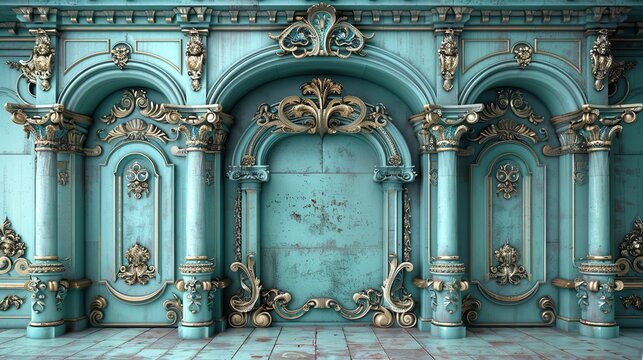 Fondo conceptual arquitect&oacute;nico formado por arcos y columnas. Concepto de arquitectura.