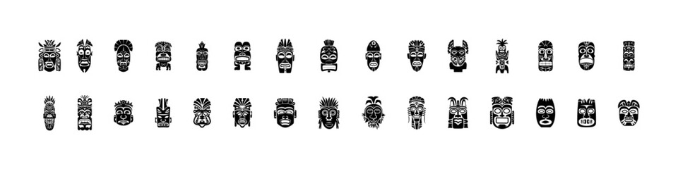 Totem masks icon set. Vector illustration design.