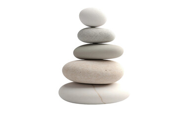 A stack of rocks is precariously balanced, with each rock carefully placed on top of the other. The rocks vary in size and shape, creating a unique and stable structure.