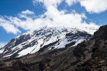 Kibo Peak’s Majestic Snow-Capped Summit on Mt. Kilimanjaro